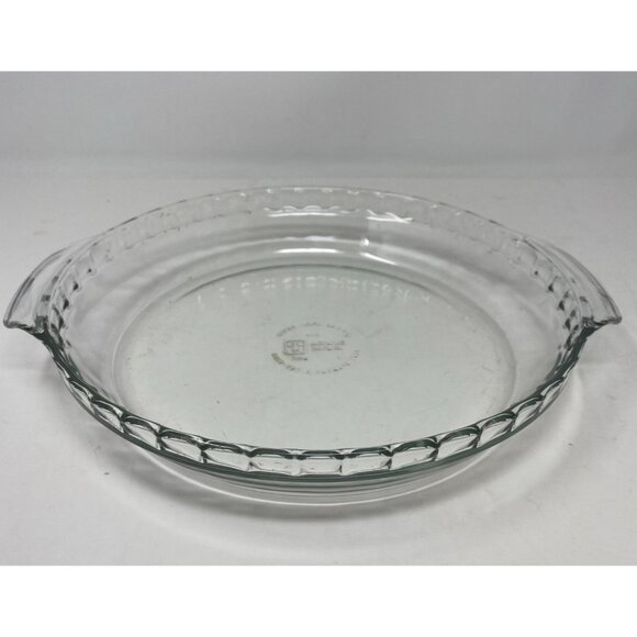 Vintage Anchor Hocking Fire King #470 Clear Glass 10" Pie Plate Deep Dish Fluted - Picture 1 of 6